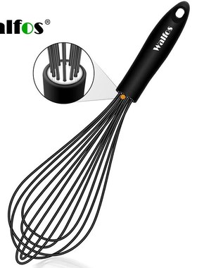 Walfos Silicone Whisk Stainless Steel Wire Whisk   Heat Res