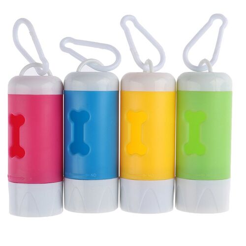 1pc Dog Poop Bags Dispenser LED Light Waste Bag Dispenser Fi