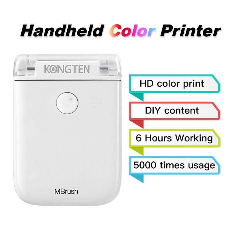 Mbrush Printer Color Mini Handheld Kongten Printer Mbrush Mo