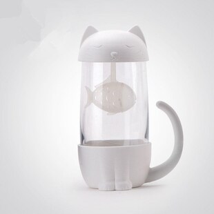 New Tea Strainer Cute  Glass Cup Tea Mug With Fish Infuse