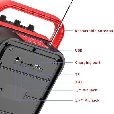 Karaoke Speaker Bluetooth Wireless TWS PA System Portable HI