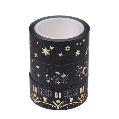Black Moon Stars Paper Sticky Adhesive Sticker Decorative Wa