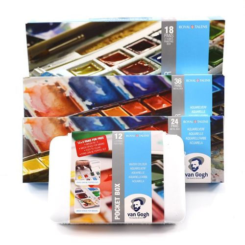 Royal Talens VAN GOGH Solid Watercolor Paint Set 12/15/18/24