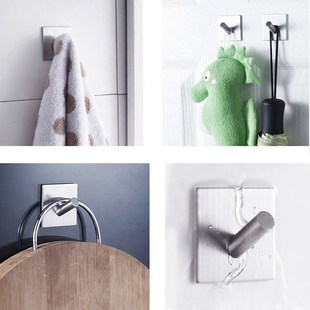 3M Self Adhesive Wall Door Back Hooks Heavy Duty Stainless S