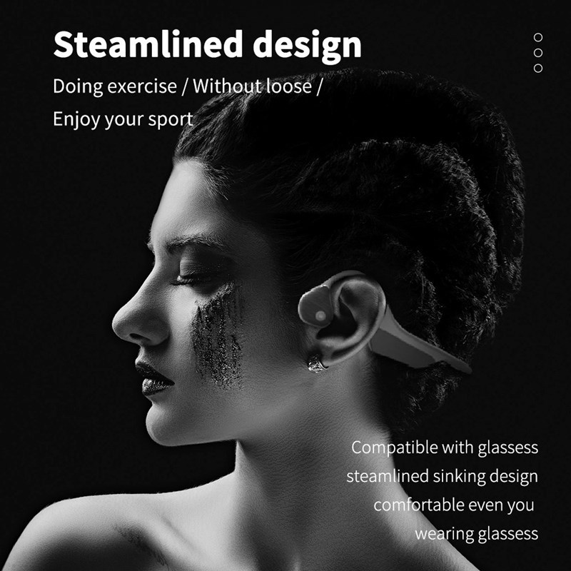 PRO9 Headphones with Bone Conduction Earphones Wireless Blut