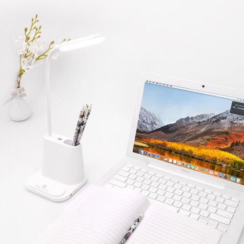 Led desk light with fan touch dimming children's book lamp U