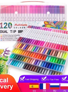 Dual Tip Art Markers 60/100/120 Colors Calligraphy Watercol