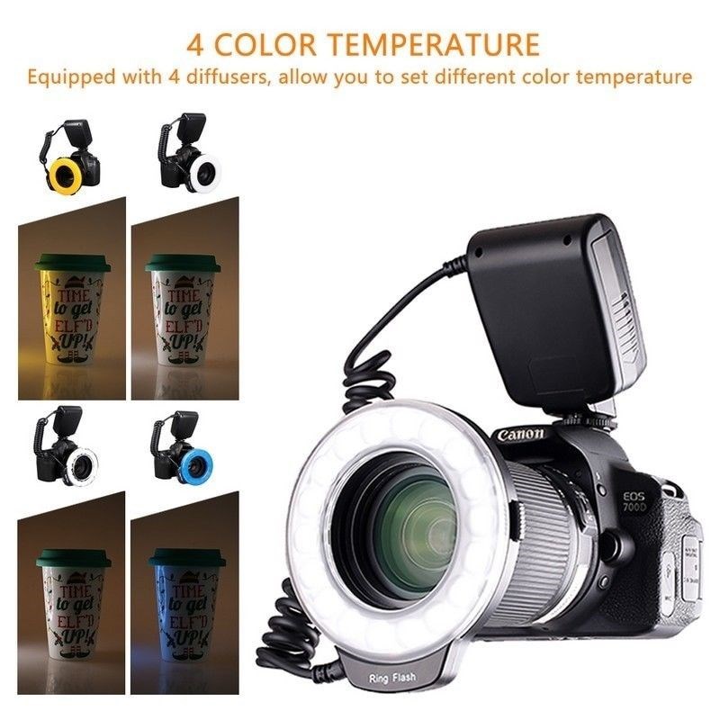 JINTU RF 600D 18 LED Macro Ring Flash Light For Canon EOS 7