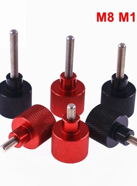 1PCS M8 M10 Black & Red Knurled Thumb Screws Aluminum Alloy