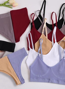 Women Bra Set Panties Sexy Push Up Bralette Female Fitness S