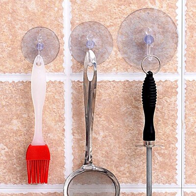 10 Pcs Transparent Wall Hooks Suckers Kitchen Bathroom Hang