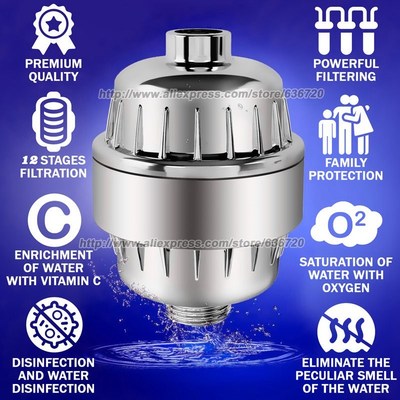 Stage Shower Filter,Reduces Dry Itchy Skin, Dandruff, Eczema