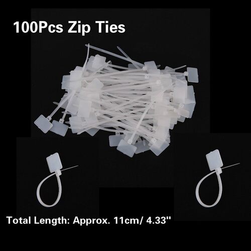 100pcs Muti-purpose Nylon Tie Tags Self-Locking Network Cabl