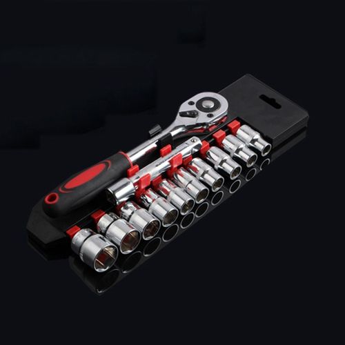 12pcs 1/2 CR-V Ratchet Wrench Non-slip Wrench Socket Set Mul