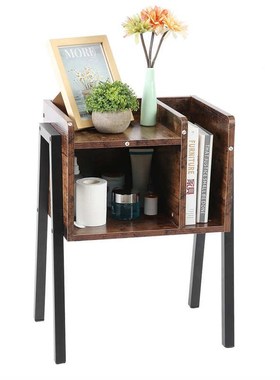 Bedside Table Stylish Nightstand Stackable End Side Table wi