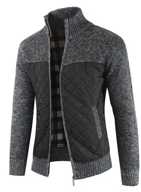 Dropshipping 2019 Autumn Winter Sweater Men Solid Patchwork