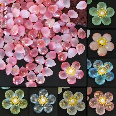 10 pieces of fat water drop semi frosted one side sprinkled