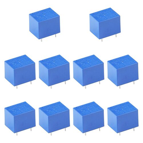 10PCS Power Relay PCB Type 12V 5 Pin Mini SPST Power Coil Re