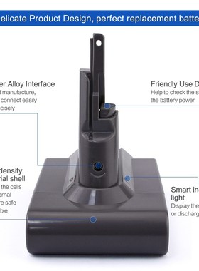 Sparkole 21.6V 3000mAh Li ion battery for  V7 replacem