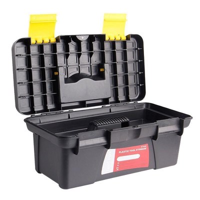 Multifunction Tool Box Storing Box Two-layer Black Plastic P