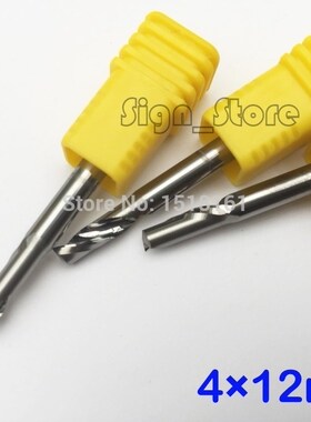 5pcs 4 x12mm Single Flute Carbide End Tools CNC Aluminum Bit