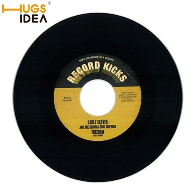 HUGSIDEA Custom Vinyl Record Carpet Rugs Black Round Record