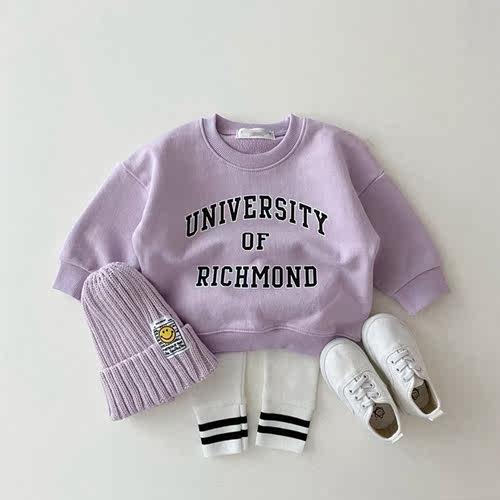 New 2021 Autumn Cute Letter Print Sweatshirt For Newborn Bab