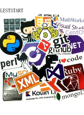 72Pcs/pack Programmer Stickers Hacker Stickers For Laptop A