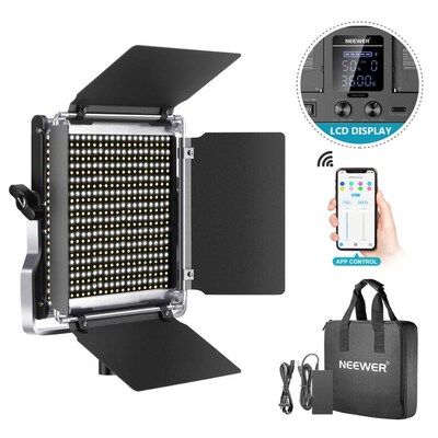 Neewer 528 LED Video Light, Dimmable Bi Color Photography L