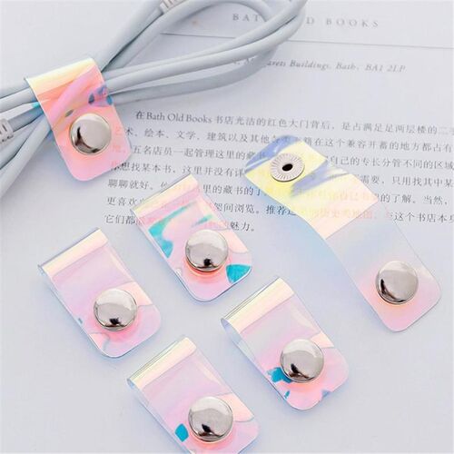 Earbuds Data Cable Line Storage Clip Snap Button Winder Ear