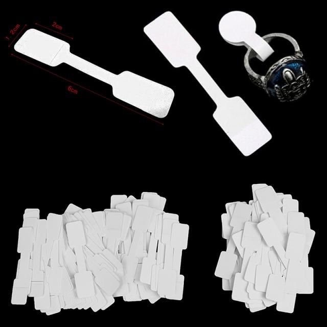 50pcs/100pcs White Price Label Tags with Hanging String 适用