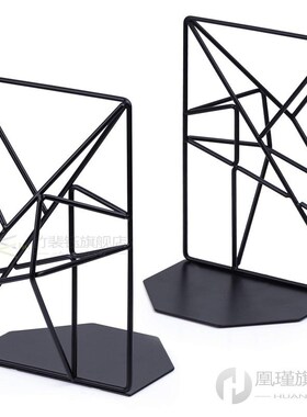 Bookends Black,Decorative Metal Book Ends Supports for Shelv
