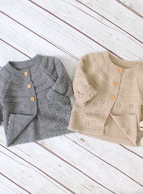 2021 Autumn Winter Kids Boys Girls Sweaters Baby Girl Solid