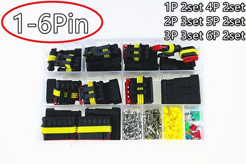 14 Sets 1-6 Pin Car Motorcycle Waterproof Electrical Wire Co