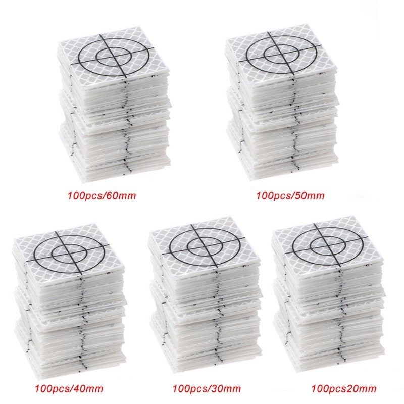 100 Pcs Reflector Sheet Reflective Tape Total Station 20/30/