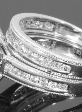 2 Carats Diamond Ring Female 18k Gold Wedding Anillos Bague