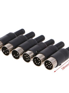 Male DIN Plug Socket Connector 3/4/5/6/7/8 PIN Chassis Cable