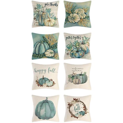 Fall Pumpkin Pillow Cover Washable Soft Linen Cushion Cover