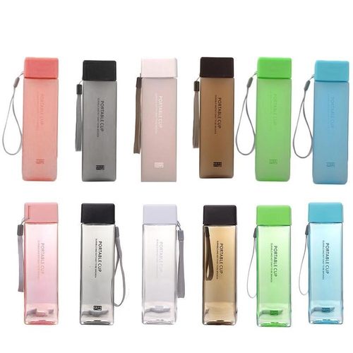 1 pcs 450ml transparent square plastic frosted  cup outdoor