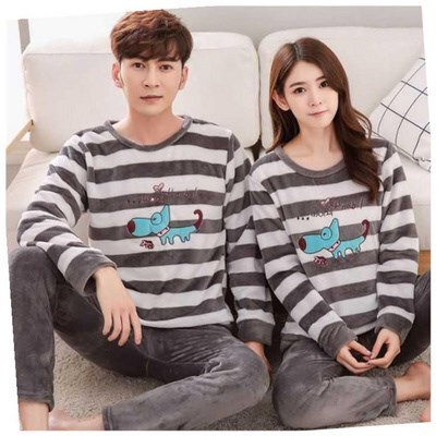 couple pyjamas set winter women men pajamas homewear pijamas