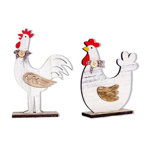 Wooden Rooster Hen Shape Chicken Easter Egg Crafts