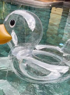 Clear Duck Swimming Ring for Kids Baby Inflatable Pool Float