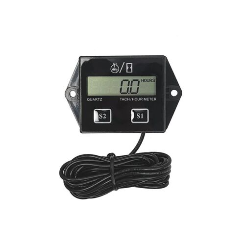 LCD Screen Waterproof Tachometer Engine Tach Hour Meter Gaug