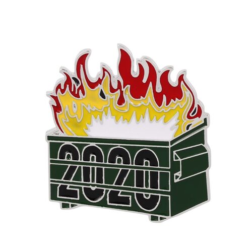 Flame Brooch 2020 Dumpster Fire Trash Can Flame Brooch Metal