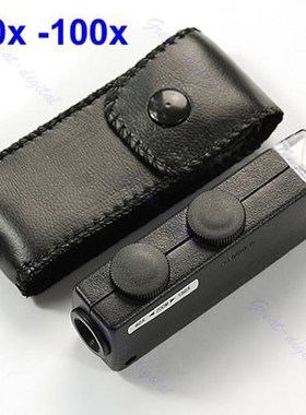 Mini Handheld 60x-100x Pocket Microscope Magnifer Loupe