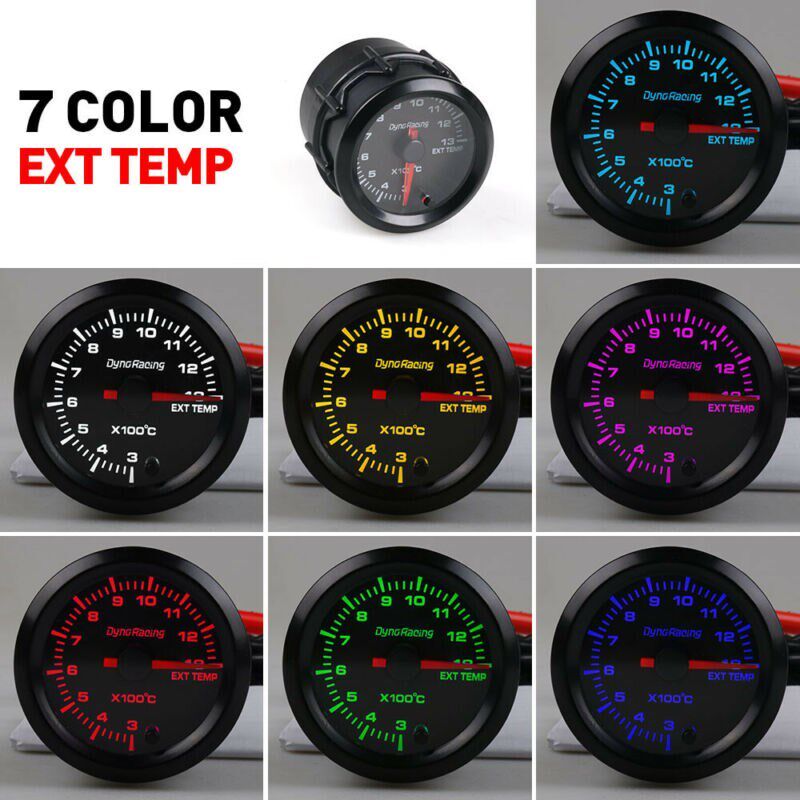 2-Inch 52mm 7 Color LED Exhaust Gas Temp Gauge Pointer EGT T