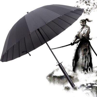 Japanese Samurai Umbrella Strong Windproof Semi Automatic Lo