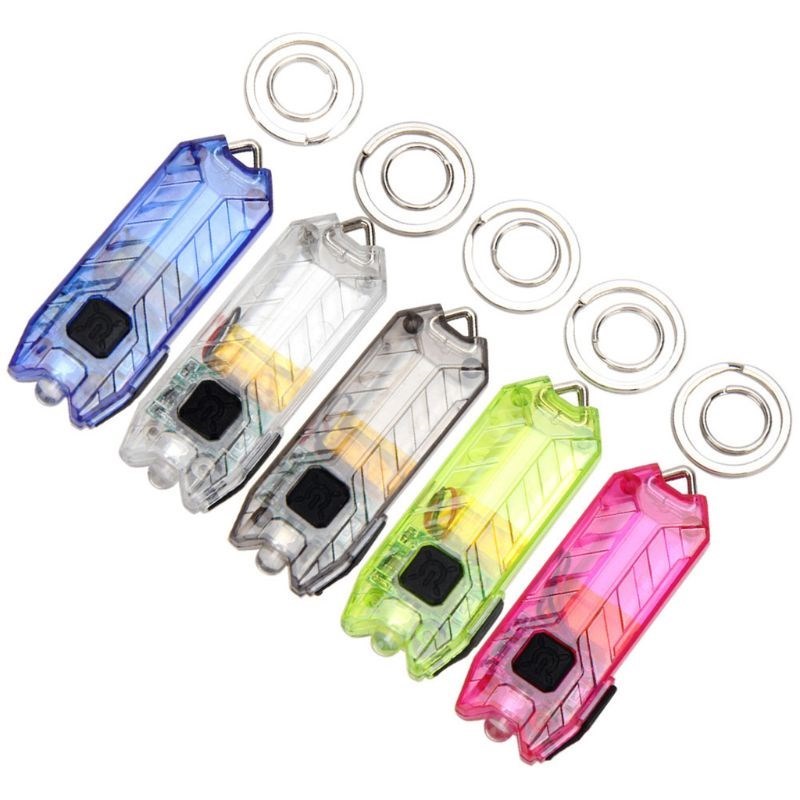 Mini LED Keychain Flashlight Electric Torch Portable USB Cha