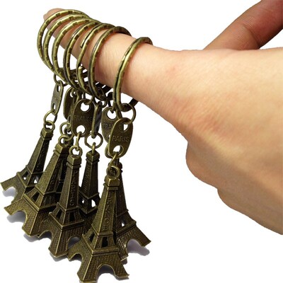 10pcs/lot Paris Eiffel Tower Keychains Bronzed 5cm Height M