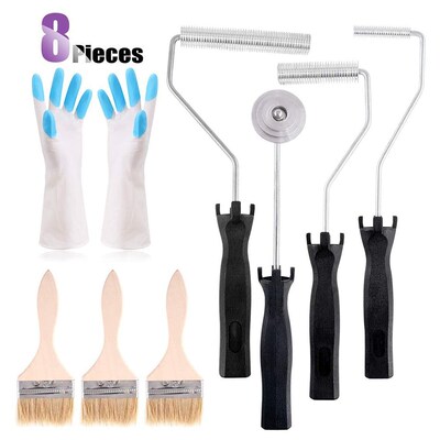 8Pcs Aluminum Alloy Fibreglass Roller Set Bubble Roller Hand